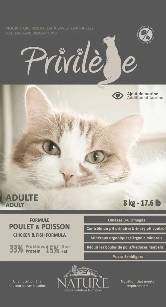 CHAT ADULTE PRIVILEGE POULET POISSON (8KG)