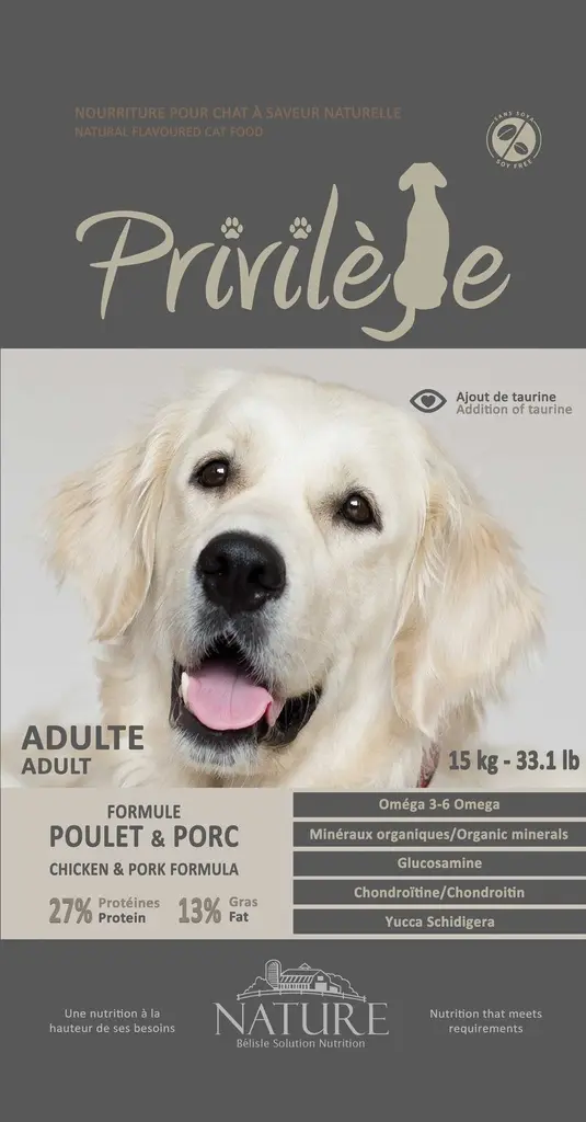CHIEN PRIVILEGE POULET PORC