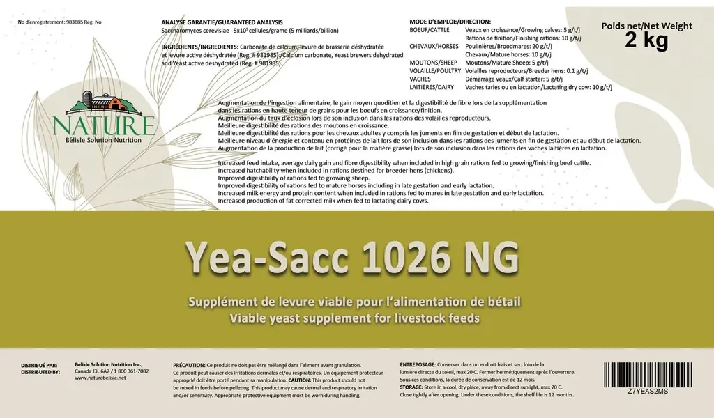 YEA-SACC 1026 NG - Probiotiques 2KG