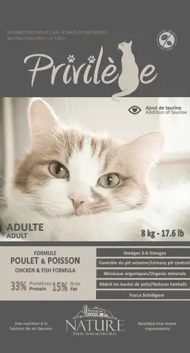 [NAACATPMP08S] CHAT ADULTE PRIVILEGE POULET POISSON (8KG)